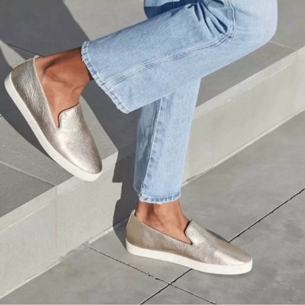 Birdies Gold Leather The Swift Slip On Sneaker 7.5